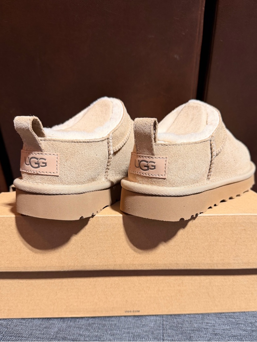 NIB UGG Classic Micro Boots Sand Beige Suede Women’s Size 6